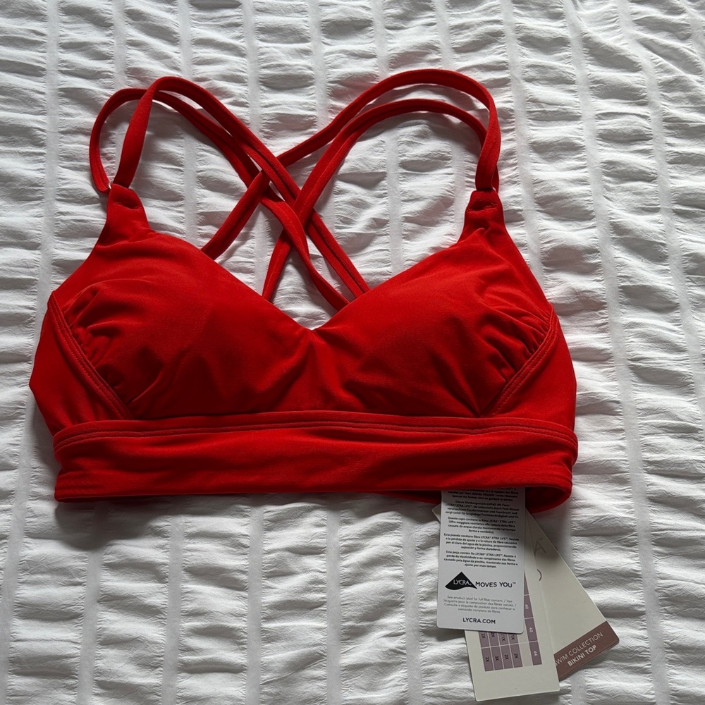 Red Women's Strappy Bikini Top